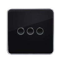 Interrupteur tactile en verre concave haut de gamme 2023, 1, 2 ou 3 gangs, Zigbee/WiFi, cadre en alliage d'aluminium, commande vocale Alexa pour maison intelligente
