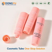 Tube en plastique souple PE vide personnalisé de 5 ml, 10 ml, 15 ml, rose, pour emballage de crème cosmétique, sérum, lotion