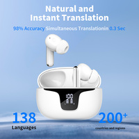 Écouteurs de traduction en temps réel VTrans19 avec IA, 150 langues, contrôlés par application et alimentés par USB pour les voyages d'affaires et les véhicules récréatifs
