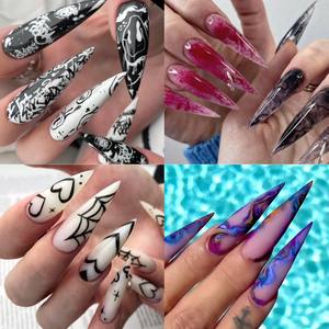 Misscheering 500pcs Ongles Conseils ABS Transparent Couleur Naturelle Sharp Demi Couverture Long Pointu <span class=keywords><strong>Faux</strong></span> Ongles Femme Ongles Conseils - Product Image 2