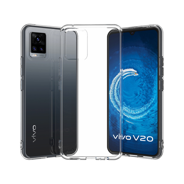 ShanHai 2.0MM Clear Transparent Clear Silicone Case for VIVO Y30 Y30i Y20i Y20s Y20  V17/V19 V20 Y51 Soft TPU Protection Cover