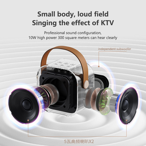 Loa Karaoke <span class=keywords><strong>Bluetooth</strong></span> không dây với micro không dây và đèn nền RGB Loa ngoài trời dành cho loa <span class=keywords><strong>Bluetooth</strong></span> Karaoke tại nhà - Product Image 5