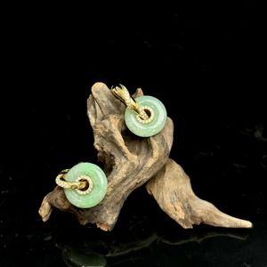 Pendientes de Jadeíta Birmana Natural de Grado A, Pendientes de Jadeíta en Forma de Donut para Mujer, Uso Diario, Regalo de Jadeíta (con Certificado NGTC) - Product Image 4