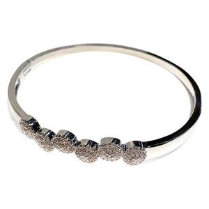 Gold And White Round <b>Bangle</b> With <b>Jade</b> Claw Setting Classic Women's Jewelry - Product Image 5