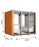 Maison mobile simple silencieuse en acier léger Salle de réunion modulaire insonorisée Pods Office High-Tech Glass Taille personnalisée pour le bureau