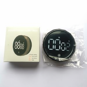 Minuteur numérique de cuisine rond à LED, commande tactile, magnétique, compte à rebours de 60 minutes pour la cuisson, rappel de compte à rebours, en plastique - Product Image 1