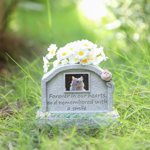 Guci Hewan Peliharaan Foto Kucing Anjing Abu Jenazah Ramah Lingkungan Persegi Poliresin Taman Luar Ruangan Nisan Pemakaman Dekorasi Bunga Yaobang - Product Image 6
