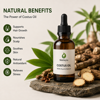 Huile de Costus en gros à prix réduit, 100% naturelle, pure, huile de racine de Costus biologique, huile essentielle de Costus