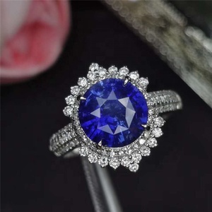 Bague en or 18 carats avec <span class=keywords><strong>saphir</strong></span> bleu du Sri Lanka, 2,89 carats, <span class=keywords><strong>bijoux</strong></span> en diamant <span class=keywords><strong>pour</strong></span> femmes, <span class=keywords><strong>pour</strong></span> mariages et fiançailles, vente chaude - Product Image 3