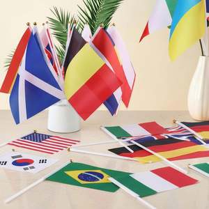 100 Banderas Internacionales de Países, Mini Banderas Plegables de Mano, Astas de Poliéster y Plástico, para Eventos Deportivos y Festivales - Product Image 4