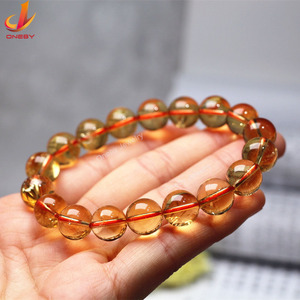 Pulseras de Cristales Naturales de Alta Calidad, Pulseras de Citrino Amarillo con Cuentas Redondas de Diseño Médico, Joyería de Topacio Escocés - Product Image 5