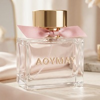 Flacon de parfum en verre mat personnalisé 50ml/100ml avec couleurs et formes personnalisées, vaporisateur à pompe, emballage en boîte