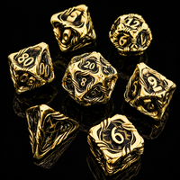 Ensemble de dés en métal DND Rose Copper Green Gleam Vine, 7 pièces, faits à la main, à bords tranchants, polyédriques, pour les jeux de rôle sur table Dungeons & Dragons