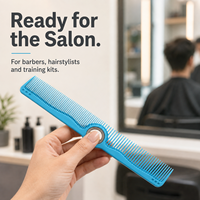Peigne de coiffure professionnel rotatif à roulement à billes en PP, à dents fines et grossières, pour barbiers et coiffeurs professionnels, vente en gros, 8 couleurs