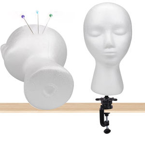Un nouveau design <span class=keywords><strong>tête</strong></span> de <span class=keywords><strong>mannequin</strong></span> en <span class=keywords><strong>styromousse</strong></span> avec support pour perruque beauté maquillage pratique bricolage moules à colorier - Product Image 3