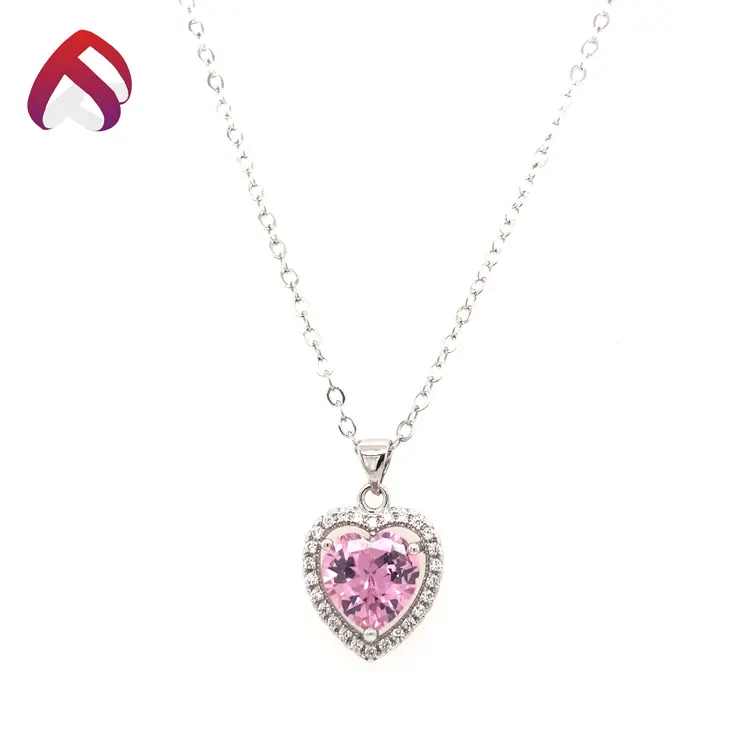 Gran oferta de colgante de joyería de cz Rosa de Plata de Ley 925