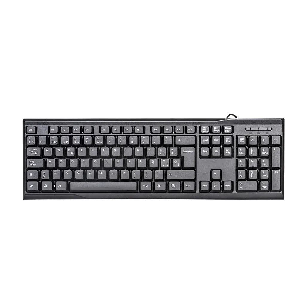 Wired USB cheap price 104 keys black keyboard any language for Laptop
