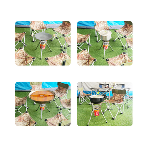 Réchaud à gaz de camping en plein air réglable en acier haute puissance pliant coupe-vent avec brûleur au butane portable et étui de transport BRS - Product Image 5