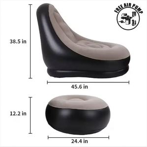 Sofá Inflable de PVC con Flocado para Exteriores, Sillón con Otomana, Mueble Ultra Air de Dos Plazas - Product Image 3