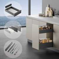Glissières de tiroir en acier réglables en trois dimensions, à plaque fine, avec amortissement, pour usage intensif en bureau, capacité de charge 31-50 kg