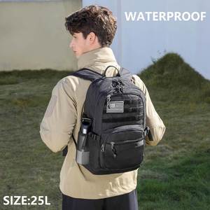 Mochila Táctica Unisex de 25L, Nailon, Sistema MOLLE, Cierre de Cremallera, Negra, Suave, para Exteriores - Product Image 2