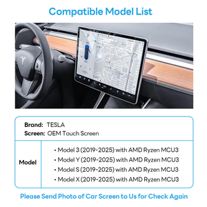 LVDS RGB Wireless CarPlay Android Auto Interface for TESLA Model 3/Y S X 2019-2025 with AMD Ryzen MCU3 Infotainment System - Product Image 4