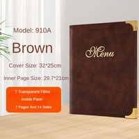 Porte-menus personnalisé en cuir PVC A4, couverture double face pour restaurant, hôtel, bars, café