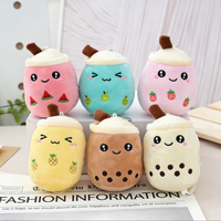Porte-clés en peluche Bubble Milk Tea, jouet en peluche Kawaii, breloque de sac, accessoire pour tasse de boisson, cadeau de fête, tendance, doux et moelleux