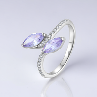 Bague de Fiançailles et de Mariage QX Personnalisée OEM en Argent Sterling 925 Plaqué Or Rose 18K avec Zircon Cubique pour Femme
