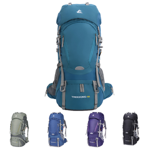Sac à dos de randonnée et de camping 60L avec housse de pluie, résistant à l'eau, sac à dos portable en nylon pour trekking et camping - Product Image 1