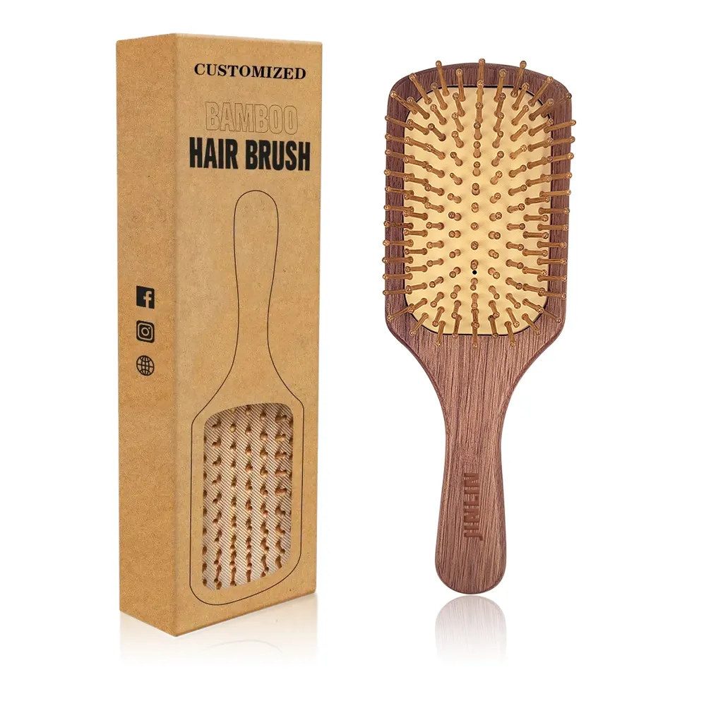 Classic Magic Soft Lady Head Dry Massage Bamboo Hairbrush Wave Hair Brush per uomini e donne