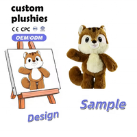 Peluche Écureuil de Dessin Animé, Jouet Doux en Peluche, Décoration Maison, Cadeau de Fête Personnalisé, Jouets pour Enfants et Famille