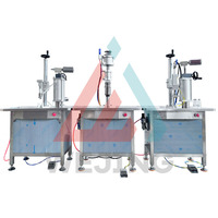 Machine de remplissage et de sertissage semi-automatique pneumatique linéaire avancée pour applications cosmétiques et chimiques
