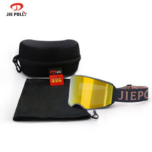 نظارات رياضية ثلجية فاخرة مضادة للضباب بشعار OEM مخصص وعدسات مغناطيسية خارجية ملونة بالضوء نظارات تزلج Otg معدات التزلج على الجل - Product Image 1