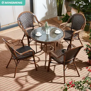 Populaire Tuinmeubelen Outdoor Stoel Pvc Rieten Geweven Fauteuils Aluminium Frame Rotan Tuinmeubelen Outdoor