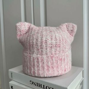 Nouveauté 2025 – Bonnet unisexe tricoté respirant et imperméable, chaud et épais, avec oreilles de chat mignonnes, idéal pour l'hiver et les voyages - Product Image 1