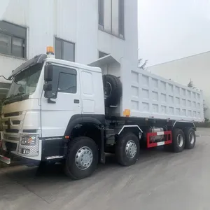 China Low Price Used Sinotruk Howo 8x4 375hp 35tons 12 Wheel Tires Tipper Dumper lfting Cargo Sand heavy duty loading heavy truc