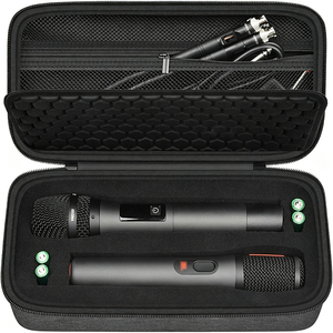 Étui de transport rigide en EVA pour microphone sans fil, avec mousse moulée, poche en maille, fermeture éclair, boîte de transport, logo personnalisé, compatible avec microphone de 8,25 à 10,5 pouces - Product Image 2