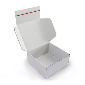 Белая коробка для рассылки из крафт-бумаги, Самоуплотняющаяся клейкая лента на молнии, доставка гофрированного картона