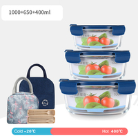 Ensemble de cuisine hermétique pour le stockage des aliments Boîte à lunch en verre pour la préparation des repas Conteneur de stockage des aliments Réfrigérateur Boîte de conservation des produits frais