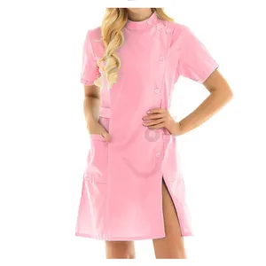 专业实验室外套粉色实验室外套批发成人磨砂医生裙