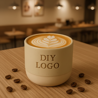 Mug à café en céramique avec logo gravé au laser personnalisé, finition mate et pailletée pour des moments quotidiens confortables