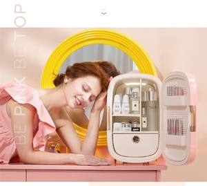 Nevera Rosa portátil para cosméticos, nevera de maquillaje para el cuidado de la piel, 12L, 12v, 220v, novedad - Product Image 6