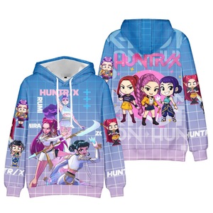 <span class=keywords><strong>Sweat</strong></span>-shirt à <span class=keywords><strong>capuche</strong></span> pour <span class=keywords><strong>femme</strong></span>, tricoté, anti-boulochage, imprimé numérique, avec logo frontal, motif dessin animé 3D, collection hiver - Product Image 2