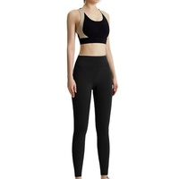 Ensemble de leggings et soutien-gorge de sport deux pièces respirant de haute qualité avec logo personnalisé OEM pour femmes, idéal pour le yoga et la gym, couleur unie