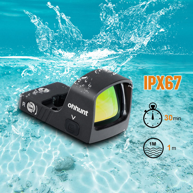 Ohhunt IPX67 Waterproof Open Reflex Sight 10 Settiings Illumination Mini Motion Awake Red Dot Sight