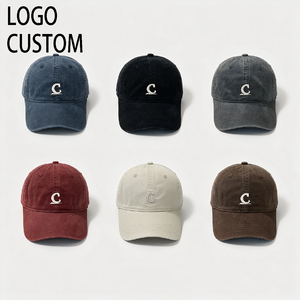 Cappellino da Baseball OEM ODM alla Moda con Lettera C e Patch Sottostante, Cappello Parasole con Visiera Curva Lavata per Coppie Giovani, Stile Streetwear - Product Image 1