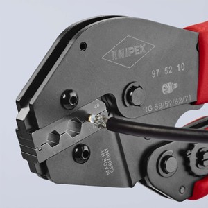 Pince à sertir KNIPEX 97 52 10, également adaptée à une utilisation à deux mains, avec revêtement plastique antidérapant, finition polie, 250 mm - Product Image 4