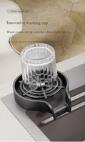 Évier de cuisine moderne en acier inoxydable noir à usage commercial, multifonctionnel, à cascade, à cuve unique, fait à la main, avec robinet