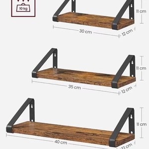 MDF Wall Shelves Rectangle Iron Bracket <b>Kitchen</b> <b>Storage</b> <b>Rack</b> Wall Mounted Type Neatening <b>Storage</b> - Product Image 3